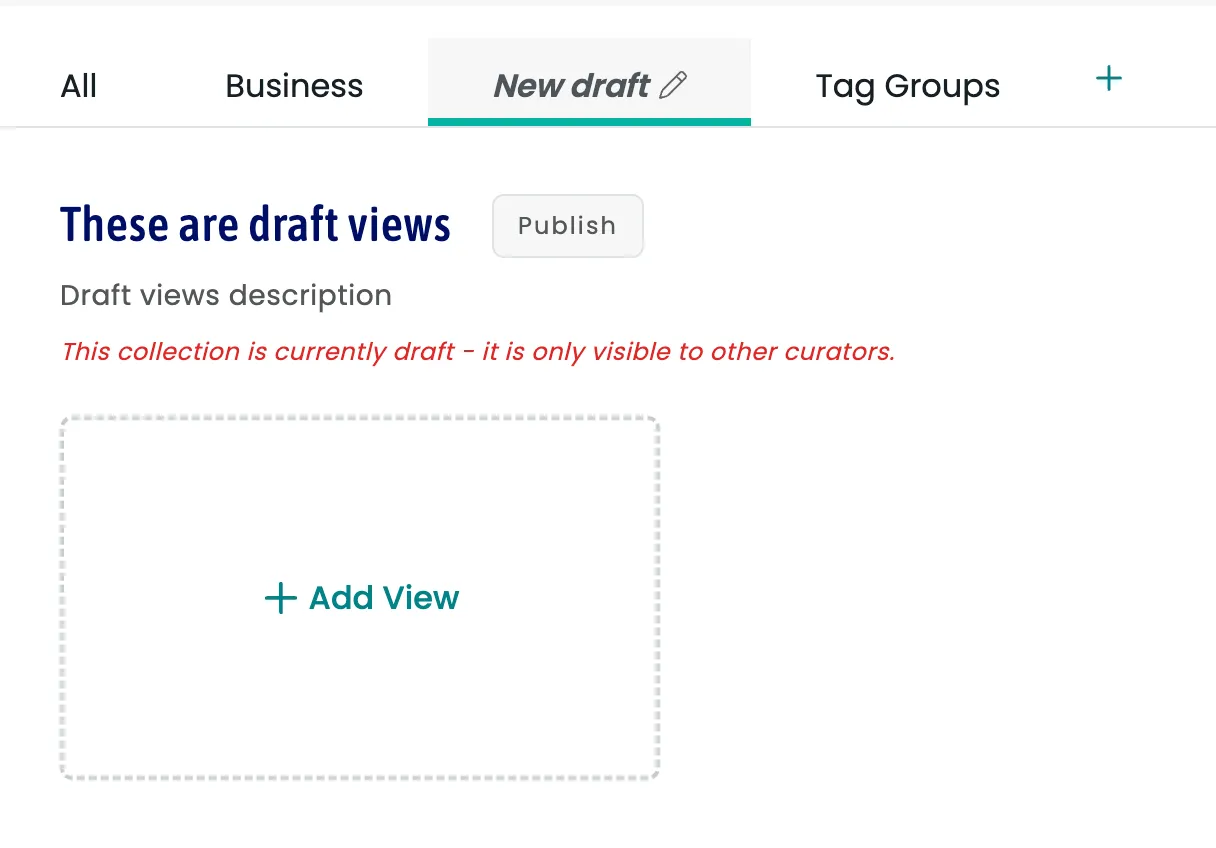 View Collections screen